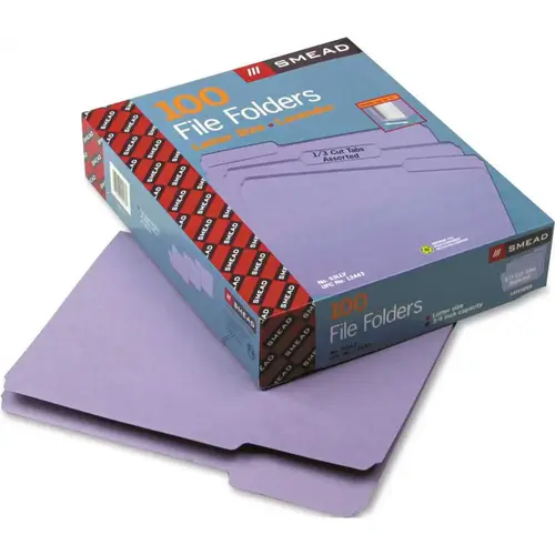 FILE FOLDERS, 1/3 CUT TOP TAB, LETTER, LAVENDER FILE FOLDERS, 1/3 CUT TOP TAB, LETTER, LAVENDER