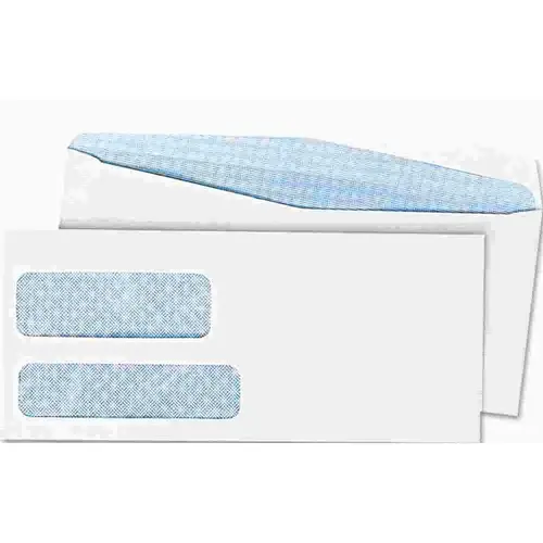 DOUBLE WINDOW TINTED REDI-SEAL INVOICE & CHECK ENVELOPE, #10, WHITE