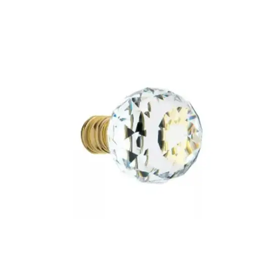 Pair Swarovski Crystal Knob Less Rose Bright Brass Finish Pair Swarovski Crystal Knob Less Rose Bright Brass Finish