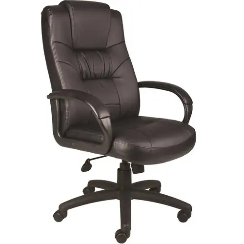 High Back Black Leather Executive Desk Chair with Built-In Lumber Support High Back Black Leather Executive Desk Chair with Built-In Lumber Support
