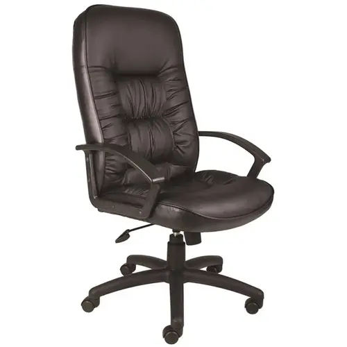 Black Leather High Back Executive Chair with Seat Height Adjustment