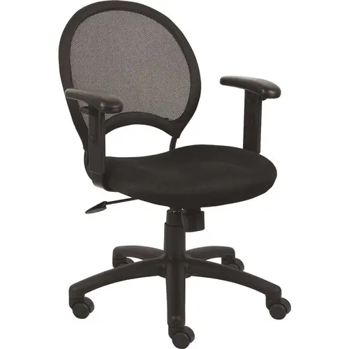 Black Mesh Back and Fabric Seat Adjustable Arms Pneumatic Lift Task Chair