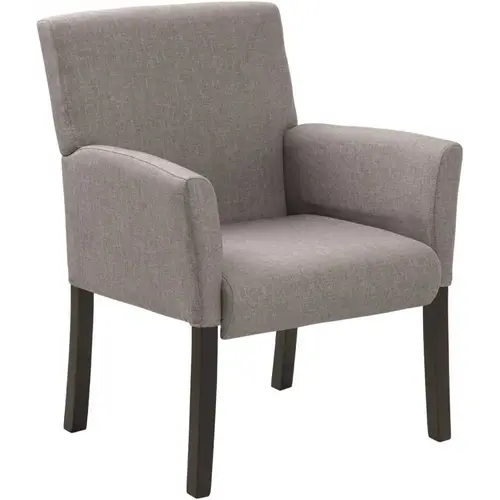 Gray Fabric Guest Chair with Black Finish Wood Legs