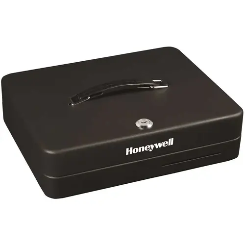 3.55 in. x 11.8 in. x 9.5 in. Key Lock Deluxe Cash Box Black