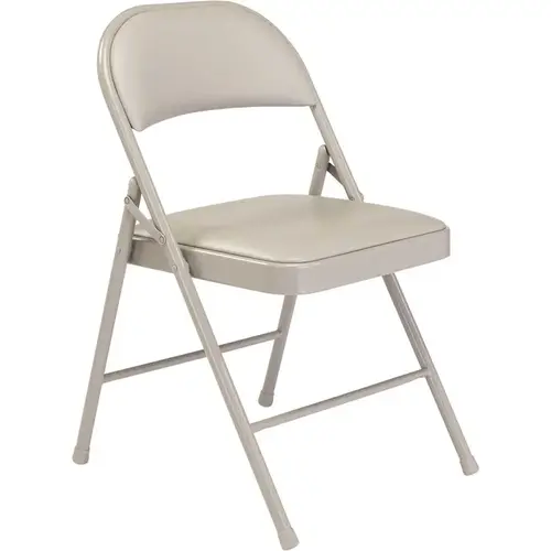 Vinyl Padded Steel Folding Chair Grey Gray - pack of 4 Vinyl Padded Steel Folding Chair Grey Gray - pack of 4