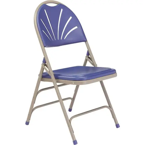 Blue Plastic Seat with Fan Back Stackable Outdoor Safe Folding Chair Blue Plastic Seat with Fan Back Stackable Outdoor Safe Folding Chair