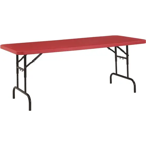 72 in. Red Plastic Adjustable Height Folding High Top Table 72 in. Red Plastic Adjustable Height Folding High Top Table