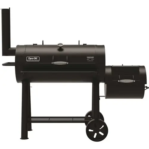 Signature Heavy-Duty Barrel Charcoal Grill and Offset Smoker in Black Signature Heavy-Duty Barrel Charcoal Grill and Offset Smoker in Black