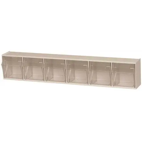 Clear Tip Out Bin- 6 Compartments Small Part Organizer White Clear Tip Out Bin- 6 Compartments Small Part Organizer White