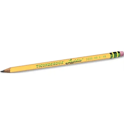 TICONDEROGA LADDIE WOODCASE PENCIL W/ ERASER, HB #2, YELLOW BARREL, DOZEN TICONDEROGA LADDIE WOODCASE PENCIL W/ ERASER, HB #2, YELLOW BARREL, DOZEN