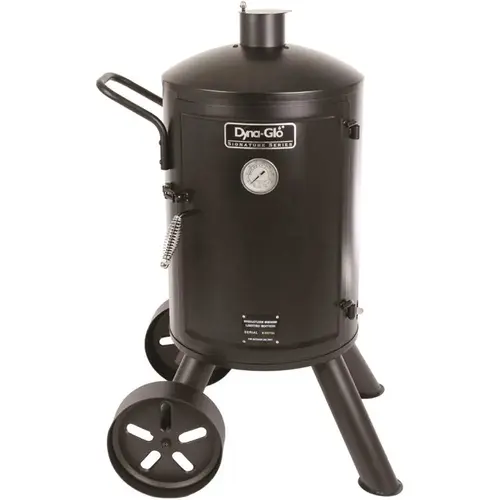 Signature Heavy-Duty Vertical Charcoal Smoker in Black