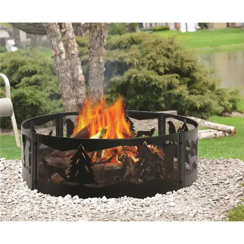 Wilderness 36 in. x 12 in. Steel Fire Pit Ring in Black Wilderness 36 in. x 12 in. Steel Fire Pit Ring in Black