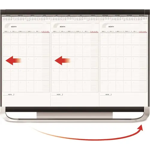 PRESTIGE TOTAL ERASE THREE-MONTH CALENDAR, 36 IN X 24 IN, GRAPHITE FRAME COLOR PRESTIGE TOTAL ERASE THREE-MONTH CALENDAR, 36 IN X 24 IN, GRAPHITE FRAME COLOR