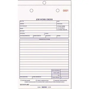 Rediform RED4L456 5-1/2 in. x 8-1/2 in. Job Work Order Book, 2-Part, (50 per Book) Assorted