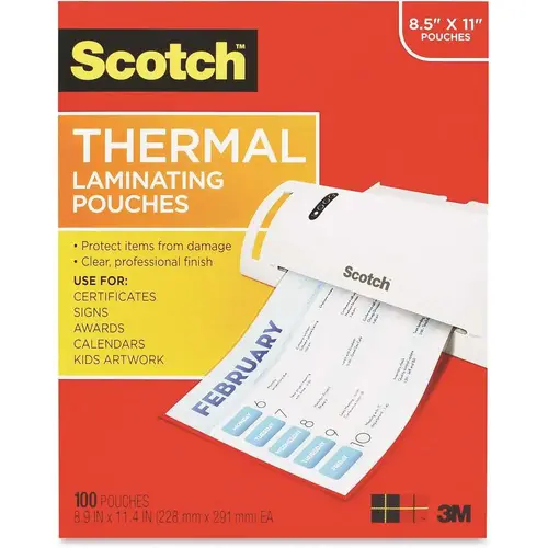 11-1/2 in. x 9 in. Letter Size Thermal Laminating Pouches 11-1/2 in. x 9 in. Letter Size Thermal Laminating Pouches