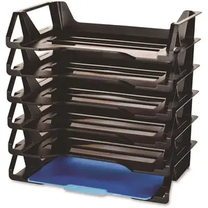 OIC OIC26212 15-1/8 in. x 8-7/8 in. x 15 in. Side Load Recycled Desk Letter Tray Black