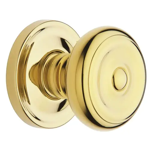 Estate Colonial Knob Set w/5048 Rose Polished Brass