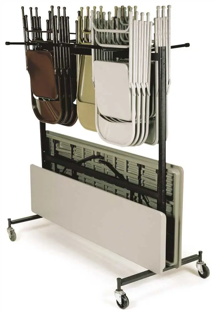 National Public Seating Combination Caddy to Hold 42 Chairs and 8-10 Tables Brown 42-8-60