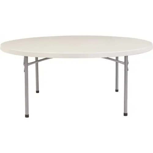 71 in. Grey Plastic Round Folding Banquet. Table Gray 71 in. Grey Plastic Round Folding Banquet. Table Gray