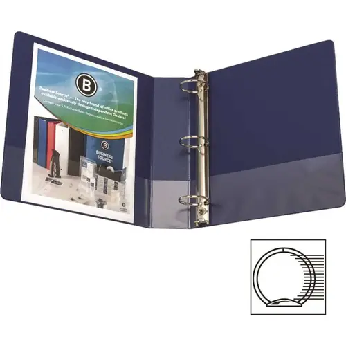 ROUND RING BINDER, WITH POCKETS, 2 IN., DARK BLUE