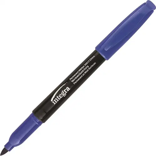 PERMANENT MARKER, FINE POINT, FADE/WATER RESISTANT, BLUE, DOZEN
