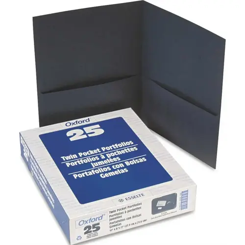 PENDAFLEX TWIN-POCKET PORTFOLIO, EMBOSSED LEATHER GRAIN PAPER, DARK BLUE PENDAFLEX TWIN-POCKET PORTFOLIO, EMBOSSED LEATHER GRAIN PAPER, DARK BLUE