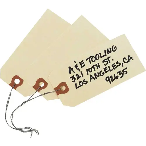 4-1/4 in. x 2-1/8 in. Manila Shipping Tags Paper/Double Wire
