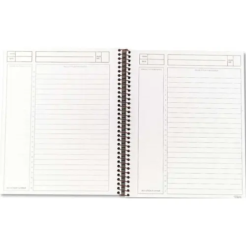 TOPS JOURNAL ENTRY NOTETAKING PLANNER PAD, RULED, BLACK COVER, 100 PAGES, 6-3/4 IN. X 8-1/2 IN