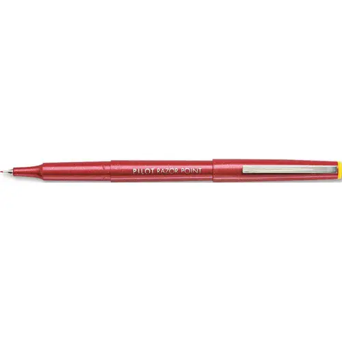 PILOT RAZOR POINT POROUS POINT STICK PEN, RED INK, EXTRA FINE, DOZEN