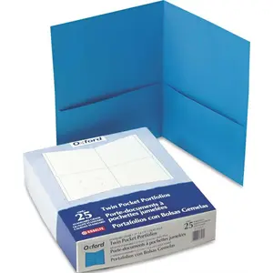 Esselte Pendaflex Corp. 10144498 PENDAFLEX TWIN-POCKET PORTFOLIO, EMBOSSED LEATHER GRAIN PAPER, LIGHT BLUE