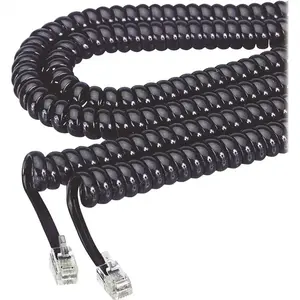 Softalk Communications LLC SOF48102 12 ft. Coiled Phone Cord, Plug/Plug, Black