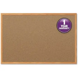 MEAD PRODUCTS LLC MEA85366 36" x 24" Classic Cork Surface Bulletin Board with Self-healing Surface, Oak Brown