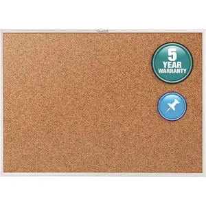 QUARTET MFG. QRT2305 36" x 60" Classic Cork Bulletin Board with Natural Cork Surface, Silver Brown