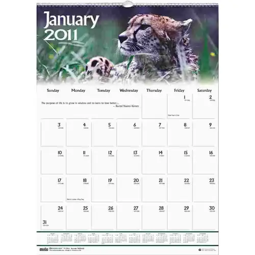 WILDLIFE SCENES MONTHLY WALL CALENDAR, 12 X 16-1/2 WILDLIFE SCENES MONTHLY WALL CALENDAR, 12 X 16-1/2