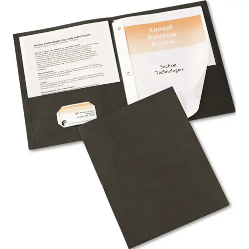 AVERY PAPER TWO-POCKET REPORT COVER, TANG CLIP, LETTER, 1/2" CAPACITY, BLACK AVERY PAPER TWO-POCKET REPORT COVER, TANG CLIP, LETTER, 1/2" CAPACITY, BLACK