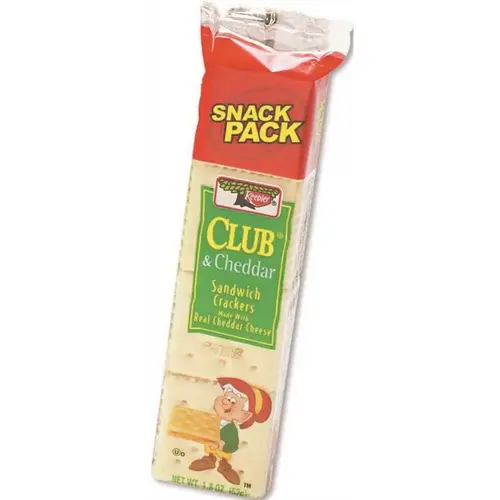 1.73 oz. Kellogg's Sandwich Cracker Club and Cheddar Snack Cheese 8-Cracker Salty Snack 1.73 oz. Kellogg's Sandwich Cracker Club and Cheddar Snack Cheese 8-Cracker Salty Snack