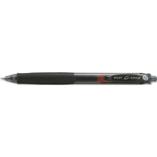 PILOT G-KNOCK BEGREEN ROLLER BALL RETRACTABLE GEL PEN, BLACK INK, FINE, DOZEN