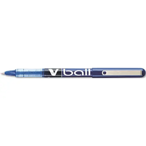 PILOT VBALL ROLLER BALL STICK LIQUID PEN, BLUE INK, EXTRA FINE, DOZEN