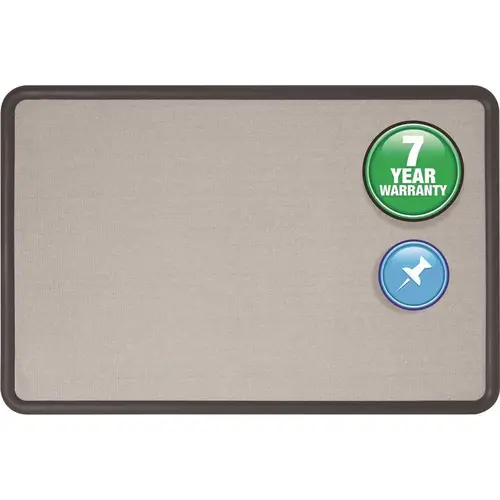 4 ft. x 3 ft. Black Frame Gray Fabric Contour Fabric Bulletin Board