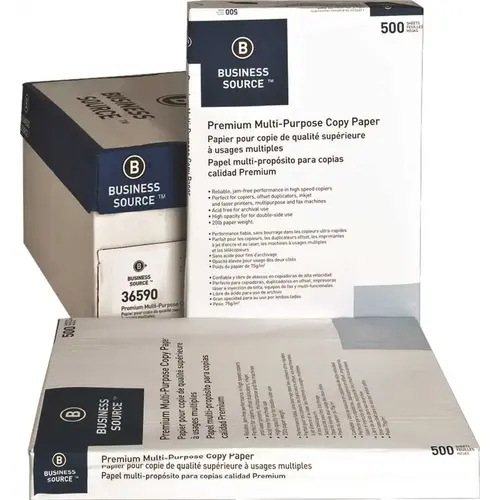 MULTIPURPOSE PAPER, 20 LB., 92 BRIGHT, 11 IN. X 17 IN., 5 REAMS PER CARTON, WHITE - pack of 2500