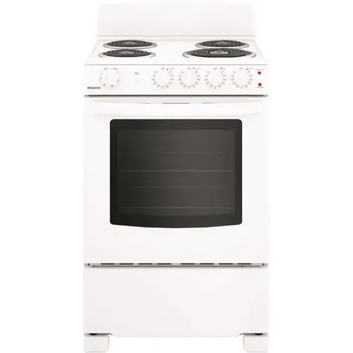 ENERGY STAR 24 In. 2.9 Cu. Ft. Coil Electric Freestanding Range, Standard Clean, White, ADA