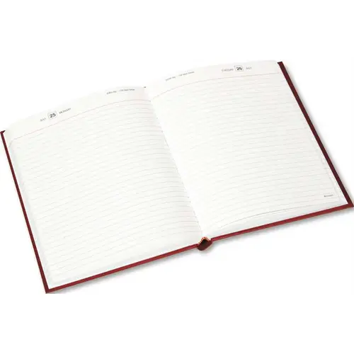STANDARD DIARY BRAND HARDBOUND BUSINESS DIARY, RED, 7 1/2 X 9 7/16
