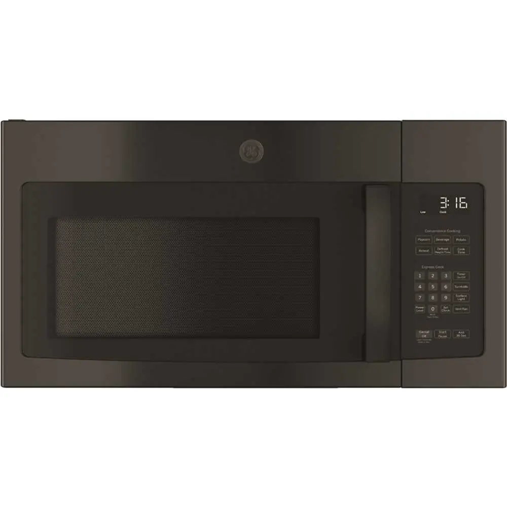 GE 1.6 Cu. Ft. Over The Ran Top Recirculation Vent Microwave Black JNM3163DJBB