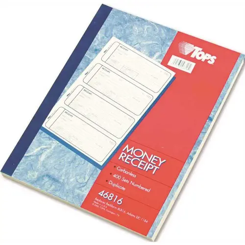 7-1/4 in. x 2-3/4 in. 2-Part Carbonless Money and Rent Receipt Books (/Book) Assorted