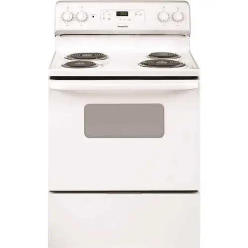 ENERGY STAR 30 In. 5.0 Cu. Ft. Coil Electric Freestanding Range, Manual Clean, White