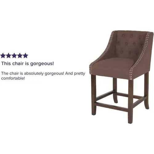 24 in. Brown Fabric Bar stool 24 in. Brown Fabric Bar stool