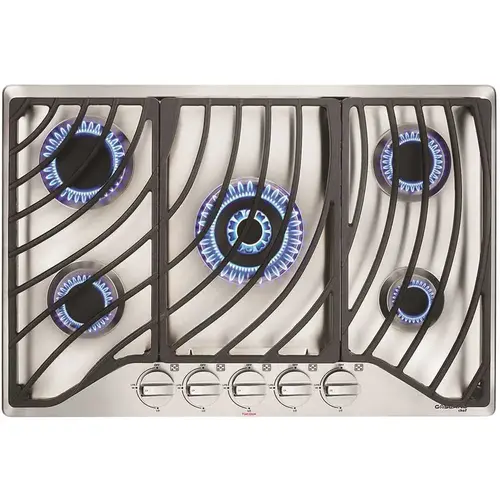 30 in. Built-In Gas Cooktop in Stainless Steel with 5-Burner including Gas Hob Drop-In Gas Cooker NG/LPG Convertible