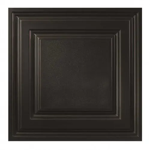 23.75in. X 23.75in. Icon Relief Lay In Vinyl Black Ceiling Panel - pack of 12