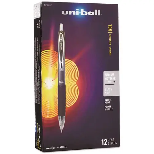Signo er Ball Retractable Gel Pen, Black Ink Medium Dozen