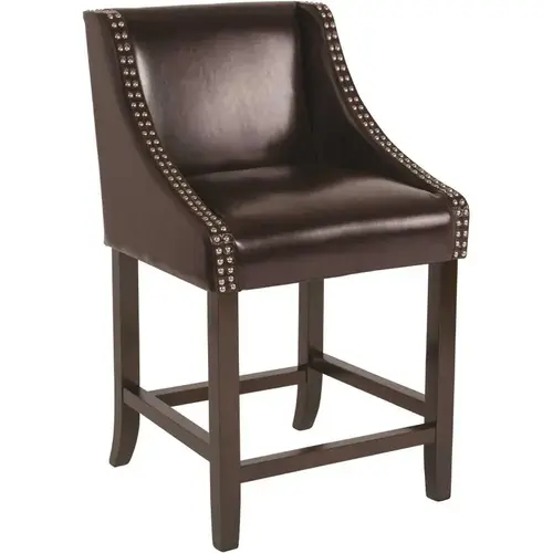 24 in. Brown Leather Bar Stool 24 in. Brown Leather Bar Stool